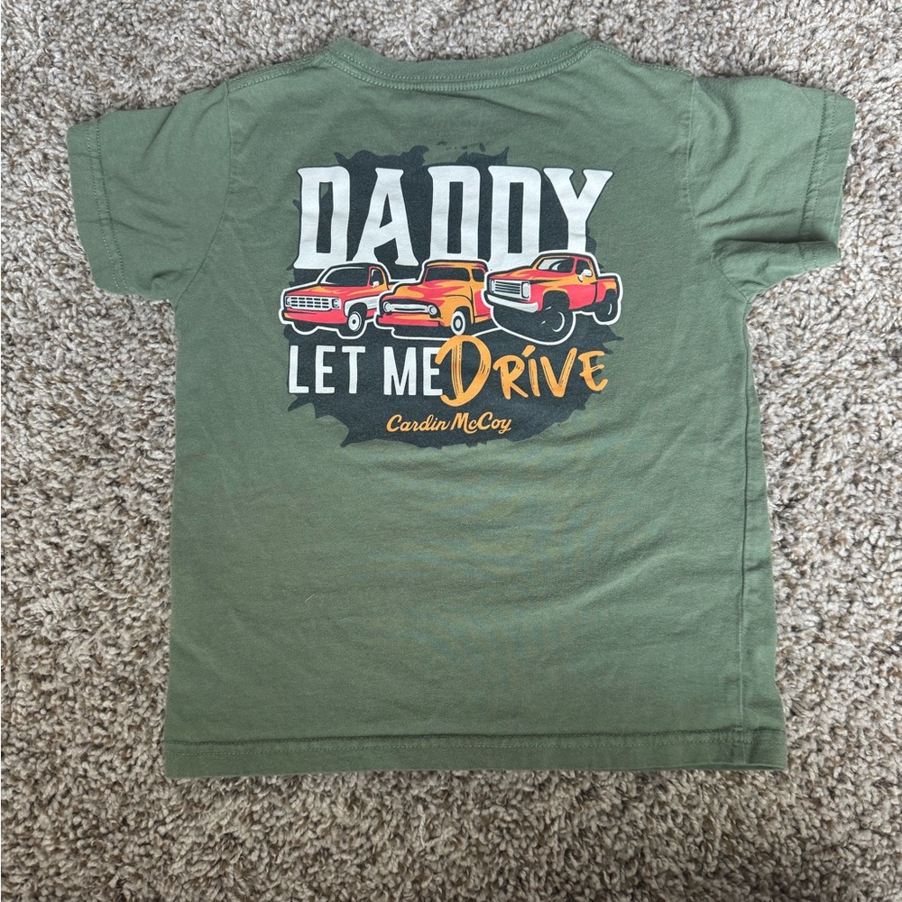 Green 'Daddy Let Me Drive' Kids T-Shirt